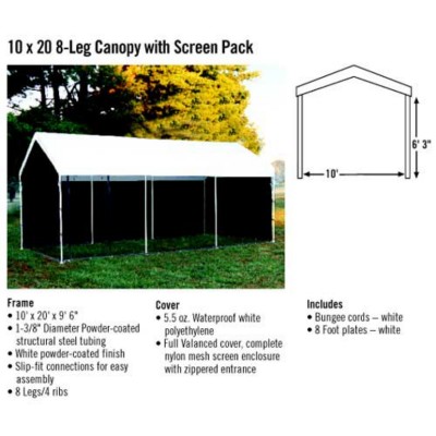 Max AP 2-in-1 Canopy Pack 10' x 20' with Screen Enclosure Kit   554797757